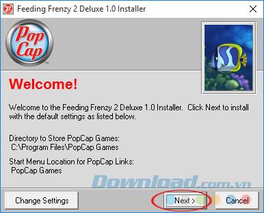 Cài đặt Feeding Frenzy và chơi game cá lớn nuốt cá bé trên PC