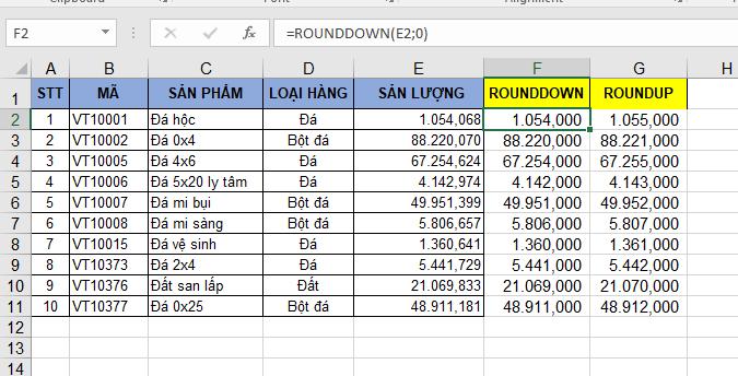 Cách Làm Tròn Số Trong Excel Với Hàm Round, Roundup