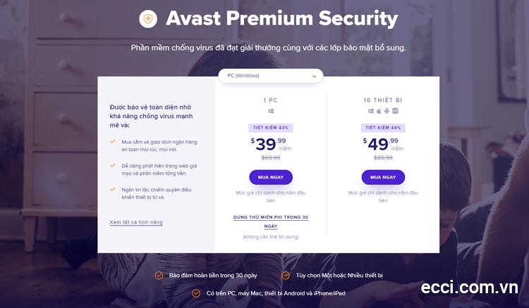 Key Avast Premier hay Avast Premium Security bản quyền chính chủ có giá từ 40$ - 70$ / năm