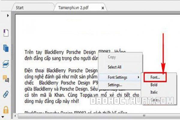 Cách in đậm chữ trong file PDF
